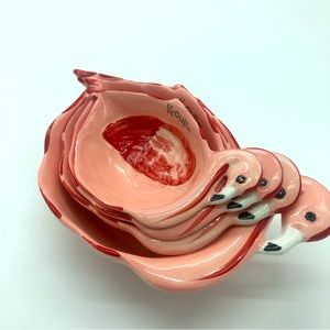 Flamingo ceramic nesting measuring cups